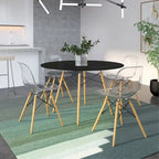 Table à manger ronde moderne de 119 cm pour 4 personnes