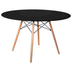 Table à manger ronde moderne de 119 cm pour 4 personnes
