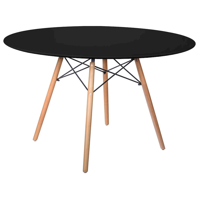 Table à manger ronde moderne de 119 cm pour 4 personnes