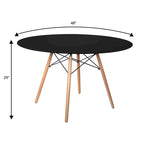 Table à manger ronde moderne de 119 cm pour 4 personnes