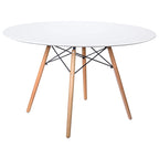 Table à manger ronde moderne de 119 cm pour 4 personnes