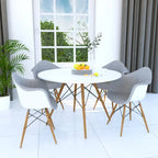 Table à manger ronde moderne de 119 cm pour 4 personnes