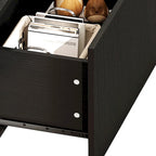 Table basse moderne en bois avec tiroirs de rangement et éclairage LED