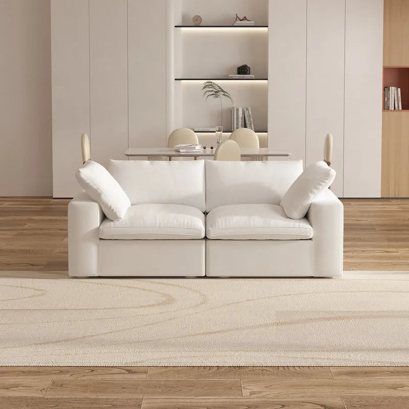 Canapé sectionnel de 80 po en lin avec revêtement en tissu