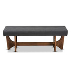 Banc capitonné rembourré de style Mid-Century Modern