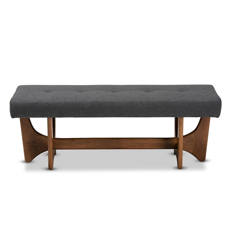 Banc capitonné rembourré de style Mid-Century Modern