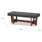 Banc capitonné rembourré de style Mid-Century Modern