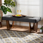Banc capitonné rembourré de style Mid-Century Modern