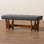 Banc capitonné rembourré de style Mid-Century Modern