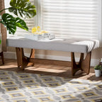 Banc capitonné rembourré de style Mid-Century Modern