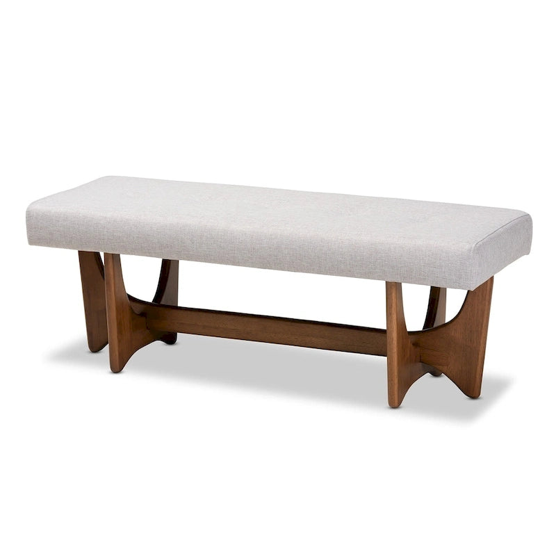 Banc capitonné rembourré de style Mid-Century Modern