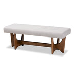 Banc capitonné rembourré de style Mid-Century Modern