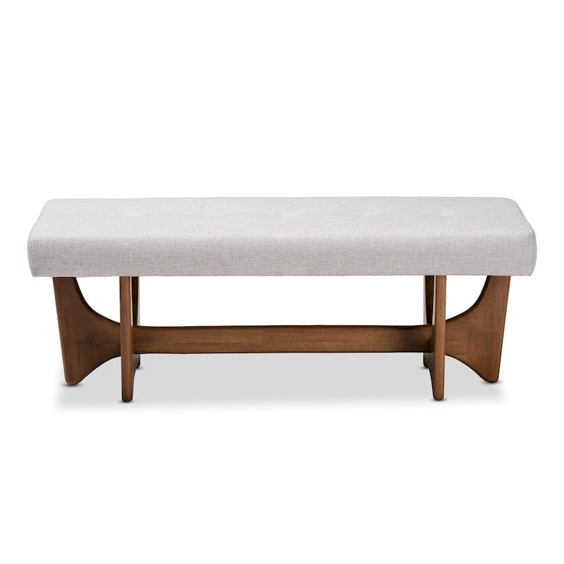 Banc capitonné rembourré de style Mid-Century Modern