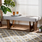 Banc capitonné rembourré de style Mid-Century Modern