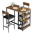 Dining Table Set for 2 with 3 Large Storage Shelves