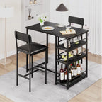 Table à manger pour 2 avec 3 grandes étagères de rangement