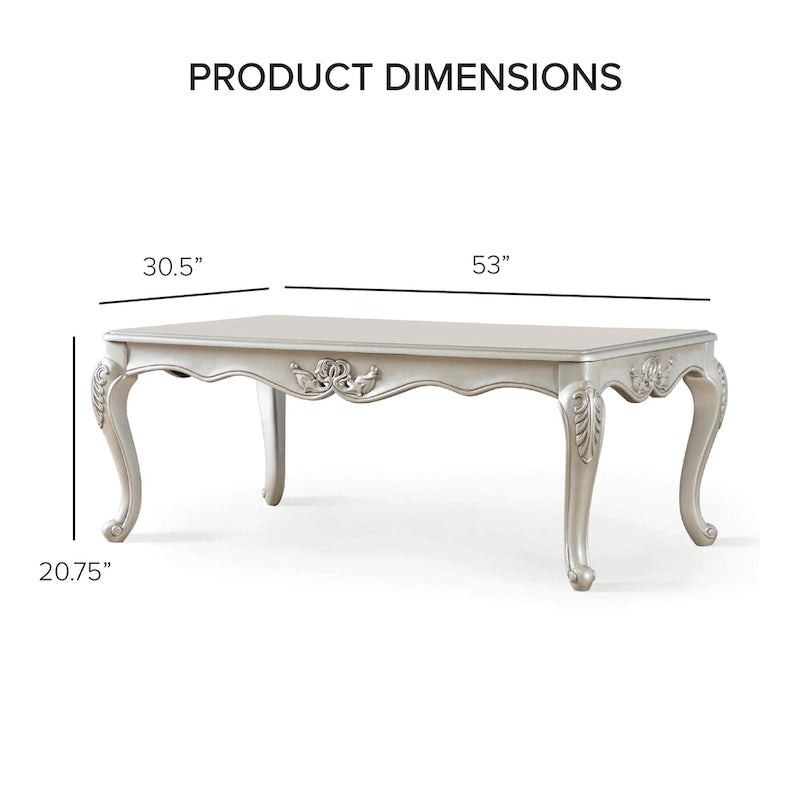 Table basse traditionnelle en bois massif avec pieds sculptés