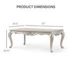 Table basse traditionnelle en bois massif avec pieds sculptés