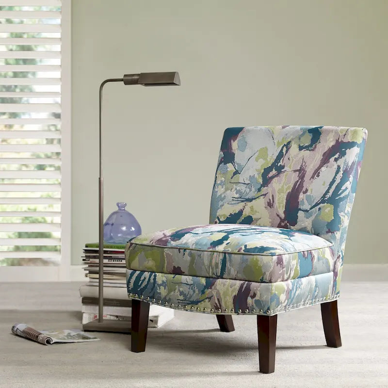 Fauteuil d'appoint sans accoudoirs motif artistique