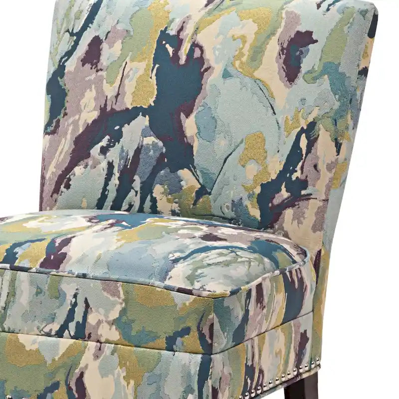 Fauteuil d'appoint sans accoudoirs motif artistique