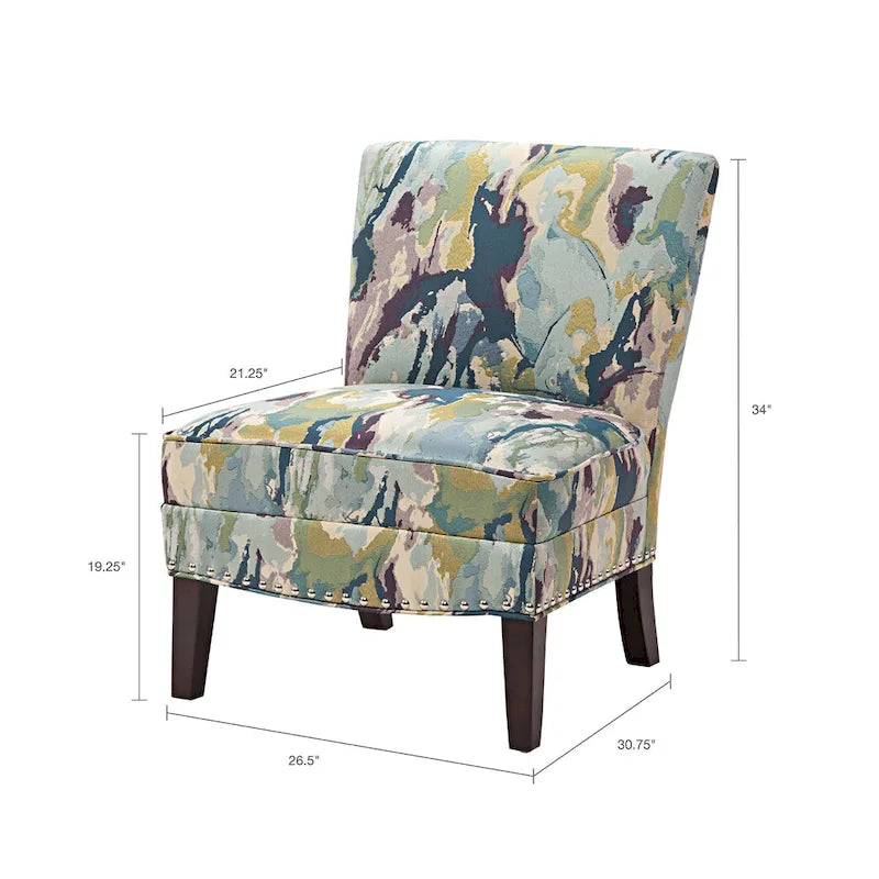 Fauteuil d'appoint sans accoudoirs motif artistique