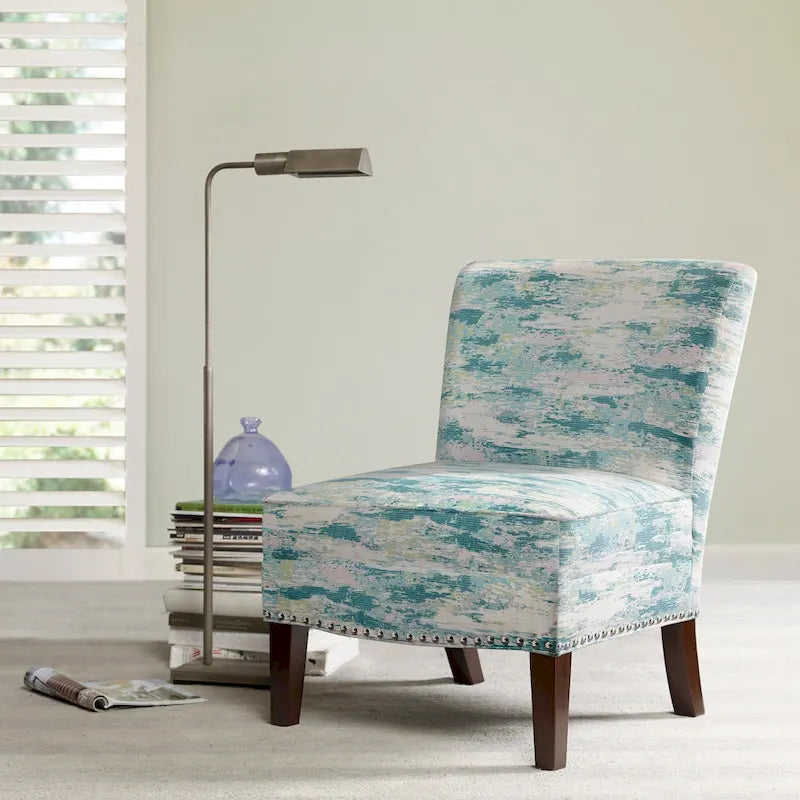 Fauteuil d'appoint sans accoudoirs motif artistique