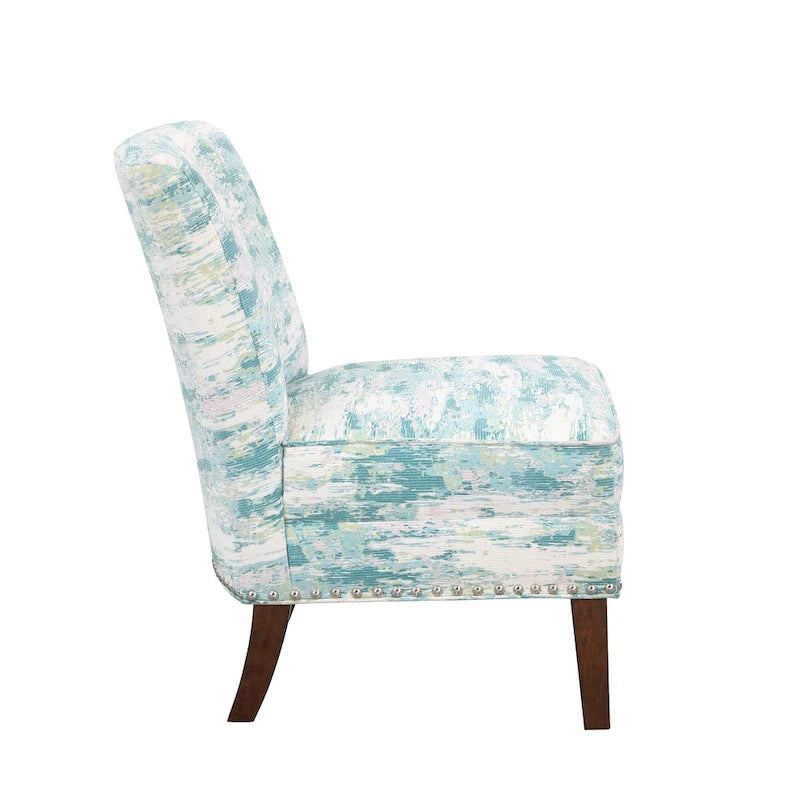 Fauteuil d'appoint sans accoudoirs motif artistique