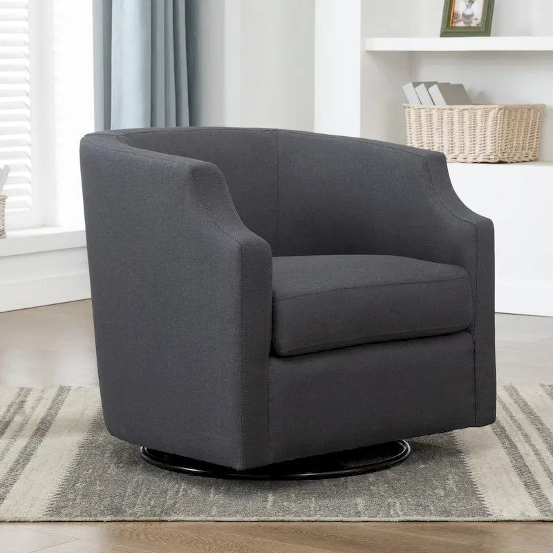 Fauteuil pivotant et inclinable de style tonneau