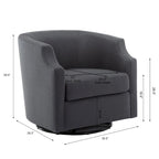 Fauteuil pivotant et inclinable de style tonneau