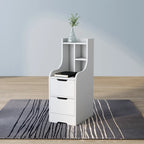 Table de chevet contemporaine à 2 tiroirs avec étagère