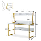 Bureau informatique de 119 cm avec huche et étagère à livres