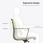 Fauteuil de bureau ergonomique côtelé en cuir véritable avec dossier bas - N/A