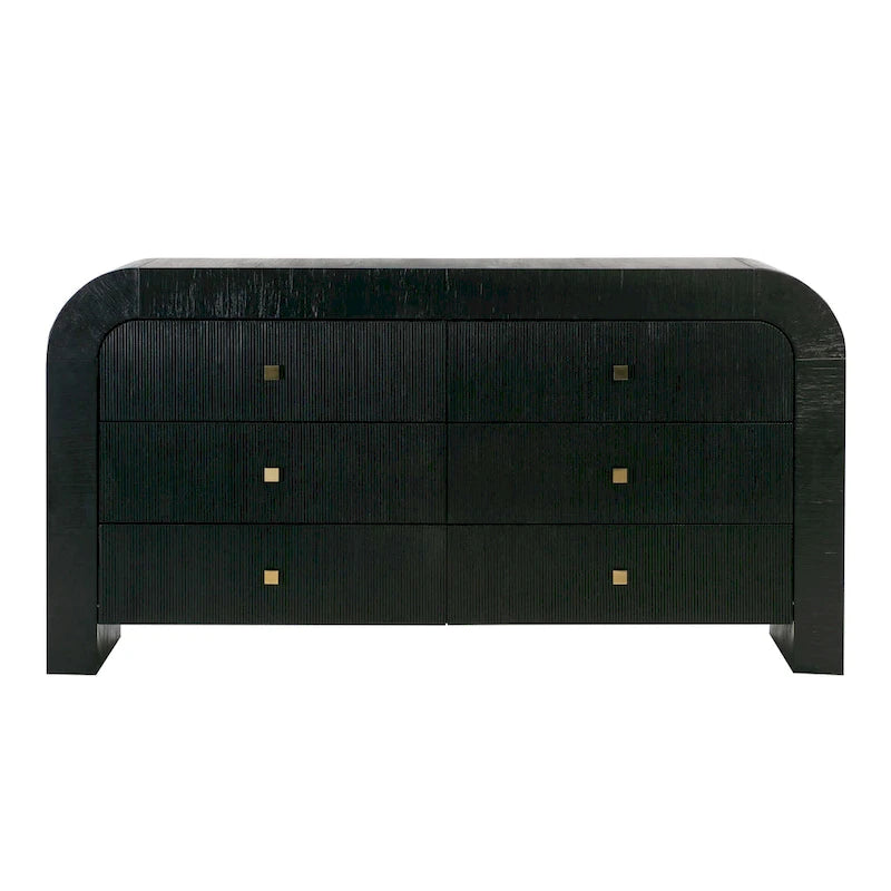 Commode à 6 tiroirs avec finition acacia