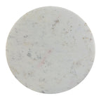 Table basse ronde de 30 pouces en marbre avec structure en métal, blanc et noir