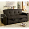 Kore Transitional Brown Fabric Tufted Storage Futon Sofa by 