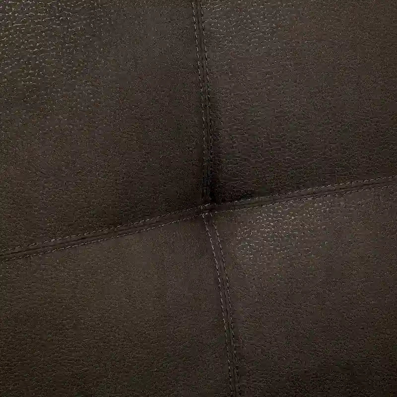 Canapé-lit futon de rangement touffeté en tissu marron transitionnel Kore