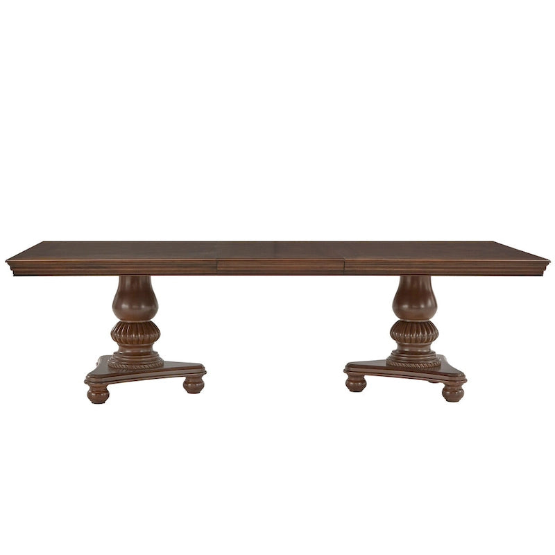 Table à manger double piédestal avec rallonge