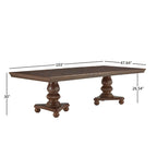 Table à manger double piédestal avec rallonge