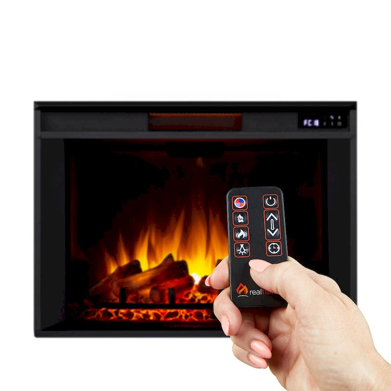 Meuble TV Tracey de 84 po avec foyer électrique, blanc vieilli