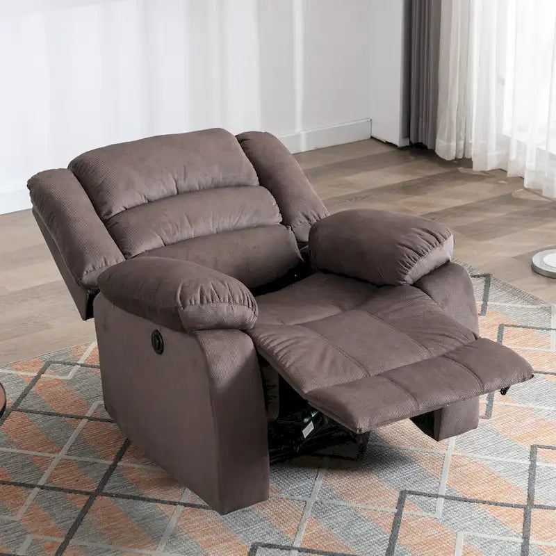 Fauteuil inclinable électrique releveur avec accoudoirs rembourrés et port USB