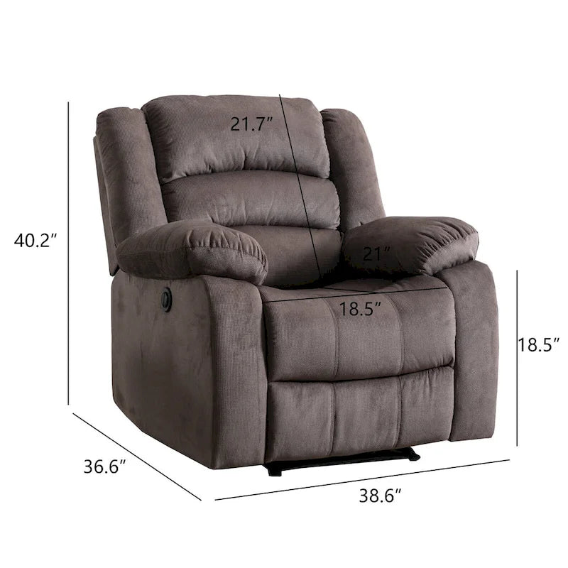 Fauteuil inclinable électrique releveur avec accoudoirs rembourrés et port USB