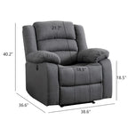 Fauteuil inclinable électrique releveur avec accoudoirs rembourrés et port USB