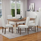 Lot de 2 chaises de salle à manger, chaises de salle à manger rembourrées en tissu avec cadre en bois massif et cloutage décoratif