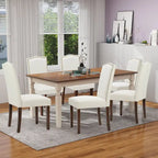 Lot de 2 chaises de salle à manger, chaises de salle à manger rembourrées en tissu avec cadre en bois massif et cloutage décoratif