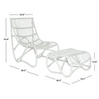  Jacquelynn White Wicker Chair And Ottoman Set - 22 x 30.5 x 32 - 22Wx30Dx31H