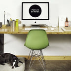 Lot de 2 Chaises de Salle à Manger Modernes en Plastique Moulé DSW sans Accoudoirs de Couleur Pyramide avec Pieds Eiffel en Fil Chromé