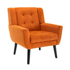 Fauteuil d'appoint ergonomique en velours doux pour le salon