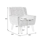 Fauteuil d'appoint ergonomique en velours doux pour le salon