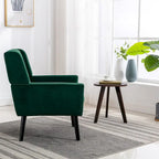 Fauteuil d'appoint ergonomique en velours doux pour le salon