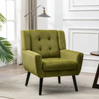 Fauteuil d'appoint ergonomique en velours doux pour le salon